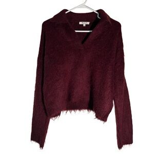 Madewell Deep Burgundy V-Neck Sweater